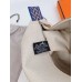 Hermes Bride-a-Brac Large Case in Ecru Canvas with Blue Zigzag Motifs