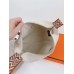 Hermes Bride-a-Brac Large Case in Ecru Canvas with Brown Zigzag Motifs