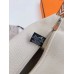 Hermes Bride-a-Brac Large Case in Ecru Canvas with Brown Zigzag Motifs