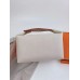 Hermes Bride-a-Brac Large Case in Ecru Canvas with Brown Zigzag Motifs