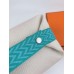 Hermes Bride-a-Brac Large Case in Ecru Canvas with Green Zigzag Motifs