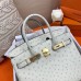 Hermes Birkin 30 Handmade Bag In Beton Ostrich Skin