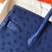 Hermes Birkin 30 Handmade Bag In Blue Ostrich Skin