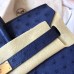 Hermes Birkin 30 Handmade Bag In Blue Ostrich Skin