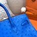 Hermes Birkin 30 Handmade Bag In Blue Ostrich Skin