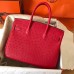 Hermes Birkin 30 Handmade Bag In Red Ostrich Skin