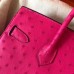 Hermes Birkin 30 Handmade Bag In Rose Red Ostrich Skin