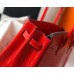 Hermes Birkin 30cm Bag In Red Embossed Crocodile Leather