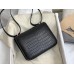 Hermes Constance 18 Handmade Bag In Black Alligator Crocodile Skin