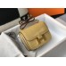 Hermes Constance 18 Handmade Bag In Jaune Poussin Embossed Crocodile