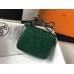 Hermes Constance 18 Handmade Bag In Green Embossed Crocodile