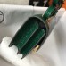 Hermes Constance 18 Handmade Bag In Green Embossed Crocodile