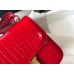 Hermes Constance 18 Handmade Bag In Red Embossed Crocodile