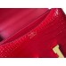 Hermes Constance 18 Handmade Bag In Red Embossed Crocodile