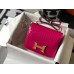 Hermes Constance 18 Handmade Bag In Rose Red Embossed Crocodile