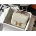 Hermes Constance 18 Handmade Bag In White Embossed Crocodile