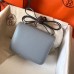 Hermes Constance 18 Handmade Bag In Blue Lin Epsom Leather