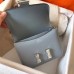 Hermes Constance 18 Handmade Bag In Blue Lin Epsom Leather