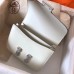 Hermes Constance 18 Handmade Bag In White Epsom Leather