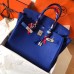 Hermes Birkin 35 Handmade Bag In Blue Electric Clemence Leather
