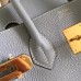 Hermes Birkin 35 Handmade Bag In Blue Lin Clemence Leather