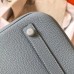 Hermes Birkin 35 Handmade Bag In Blue Lin Clemence Leather