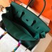 Hermes Birkin 35 Handmade Bag In Malachite Clemence Leather