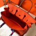 Hermes Birkin 35 Handmade Bag In Orange Clemence Leather