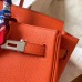 Hermes Birkin 35 Handmade Bag In Orange Clemence Leather