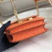 Hermes Constance 18 Handmade Bag In Orange Ostrich Leather