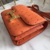 Hermes Constance 18 Handmade Bag In Orange Ostrich Leather