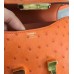 Hermes Constance 18 Handmade Bag In Orange Ostrich Leather