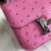 Hermes Constance 18 Handmade Bag In Pink Ostrich Leather