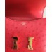 Hermes Constance 18 Handmade Bag In Red Ostrich Leather