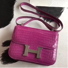 Hermes Constance 24 Bag In Rose Scheherazade Niloticus Crocodile