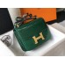 Hermes Constance 24cm Bag In Green Embossed Crocodile