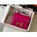 Hermes Constance 24cm Bag In Rose Red Embossed Crocodile