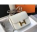 Hermes Constance 24cm Bag In White Embossed Crocodile