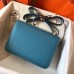 Hermes Constance 24 Handmade Bag In Blue Jean Epsom Leather