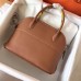 Hermes Bolide 27 Handmade Bag In Gold Clemence Leather