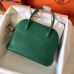 Hermes Bolide 27 Handmade Bag In Vert Vertigo Clemence Leather