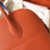Hermes Bolide 35 Handmade Bag In Orange Clemence Leather