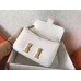 Hermes Constance 24 Handmade Bag In White Epsom Leather