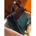 Hermes Herbag Zip 31cm Bag In Navy And Green