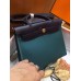 Hermes Herbag Zip 31cm Bag In Navy And Green