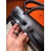 Hermes Herbag Zip 31cm Bag In Black Leather And Toile