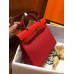 Hermes Herbag Zip 31cm Bag In Red Toile And Leather