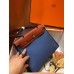 Hermes Herbag Zip 31cm Bag In Camel And Blue