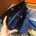 Hermes Herbag Zip 31cm Bag In Black And Blue