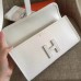 Hermes Jige Elan 29 Clutch Bag In White Epsom Calfskin
